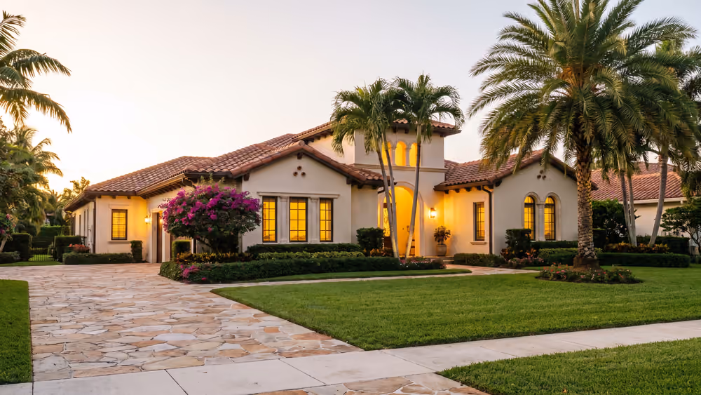 South Florida home staged for sale at golden hour